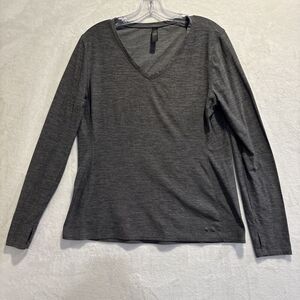 Under Armour Women's V-Neck Long Sleeve ColdGear Fitted Solid Shirt Size XL Grey
